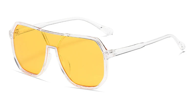 Trendy Polygonal Punk Sunglasses Oversized Advanced Sense One Piece Large Frame Glasses Steampunk Eyewear UV400