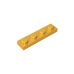 Gobricks GDS-504 Plate 1 x 4 | Compatible Building Block Pieces detail view