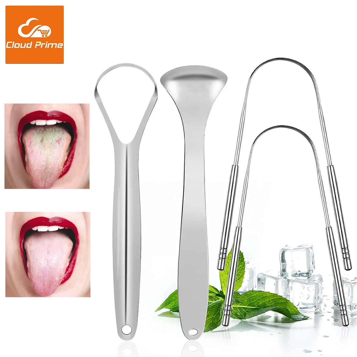 Premium 1pcs/3pcs Metal Tongue Scraper Cleaner for Adults & Kids, Portable Stainless Steel Tongue Scrapers Brushes for Removing