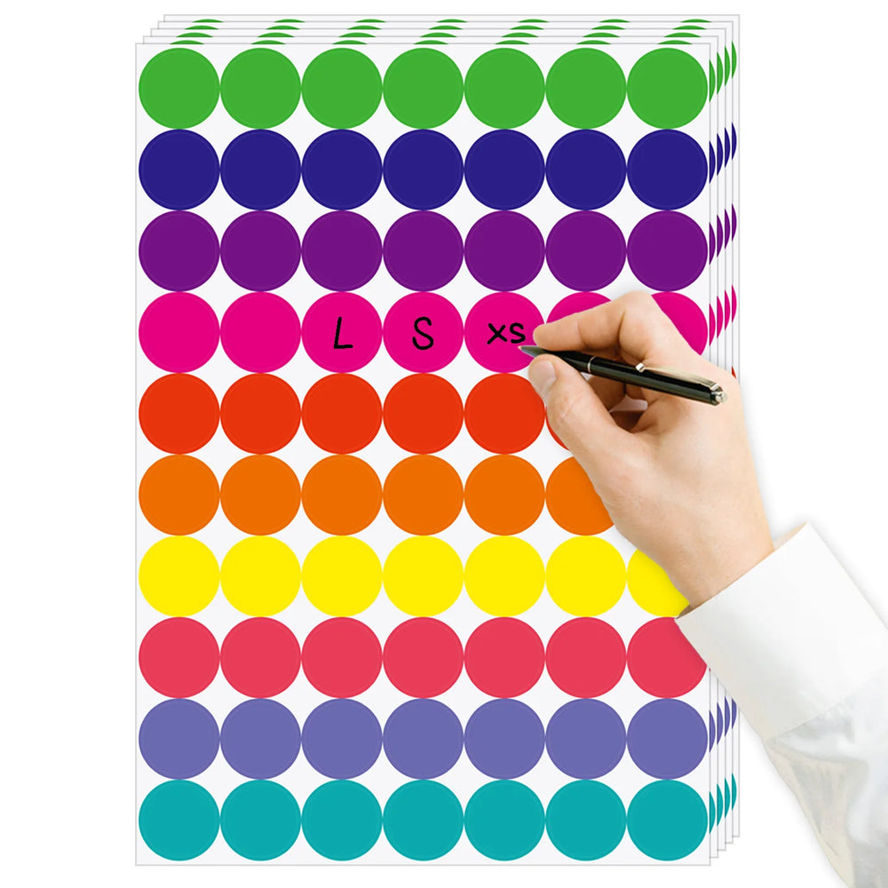 Colorful Dot Glue Stickers | Round Label Paper Pack for Organization and Gifts detail view