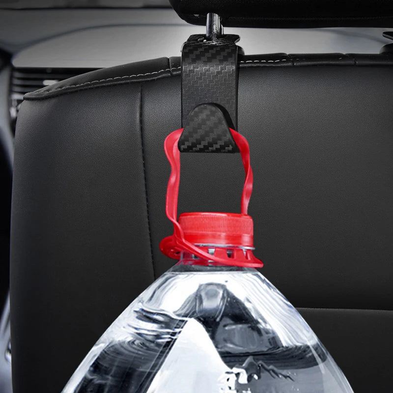 Carbon Fiber Car Seat Headrest Hook Set | 2/4 Pcs close-up view