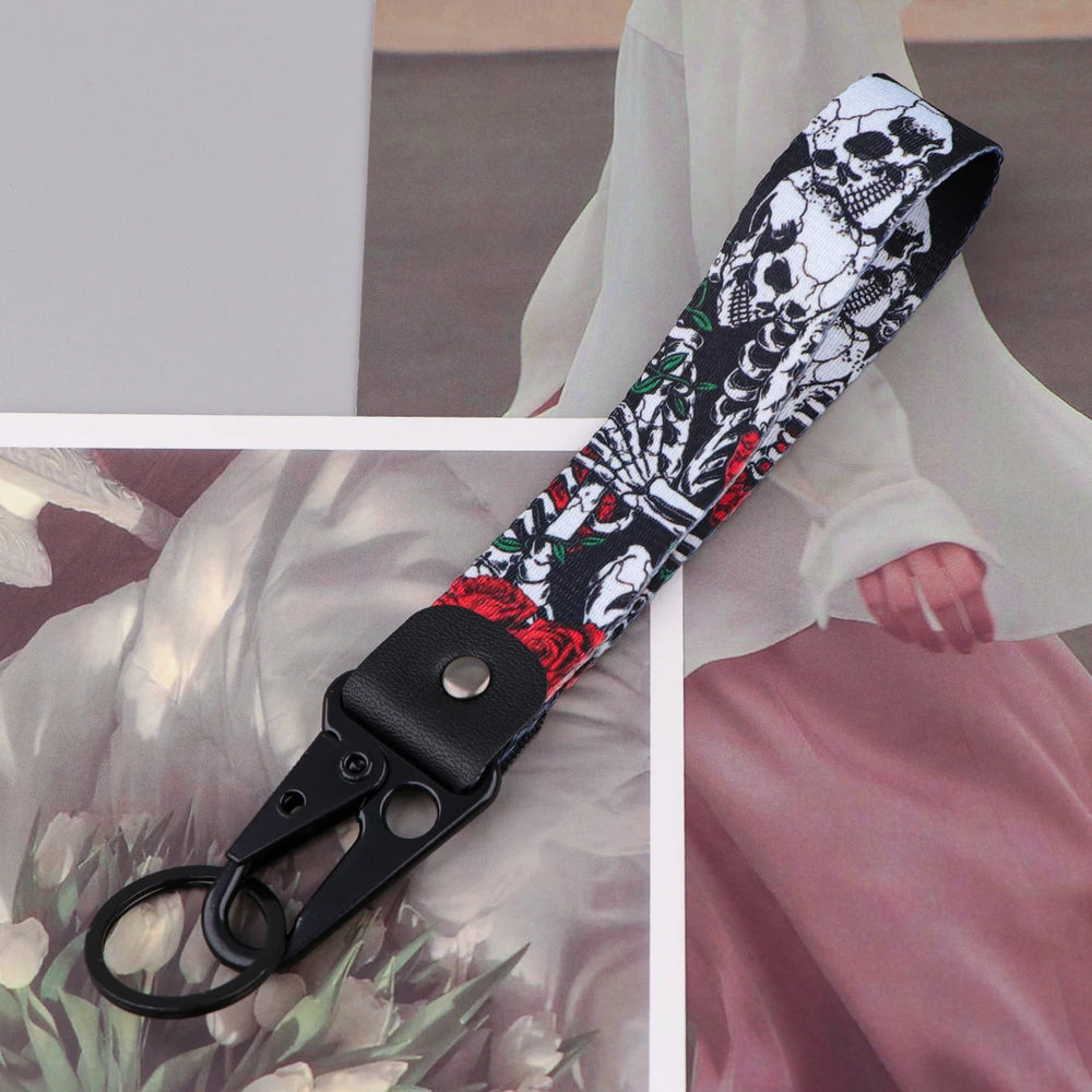 Skeleton Car Keychain | Scary Key Ring Jewelry for Men Women Motorcycle Lanyard Hallo lifestyle view