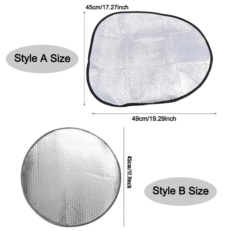 Steering Wheel Sun Shade Foldable Anti-UV | Silver