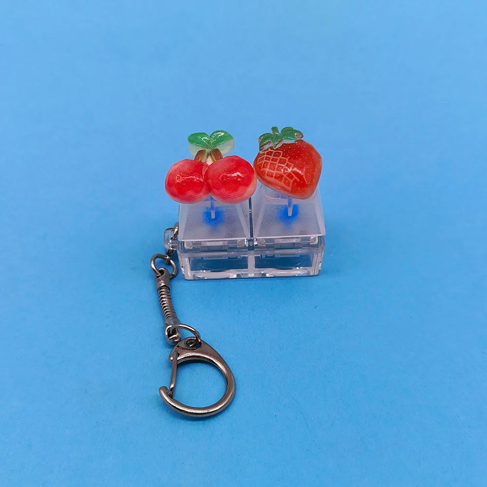 Fruit Keycap Keychain | Kawaii Stress Relief Pop Fidget Toy close-up view