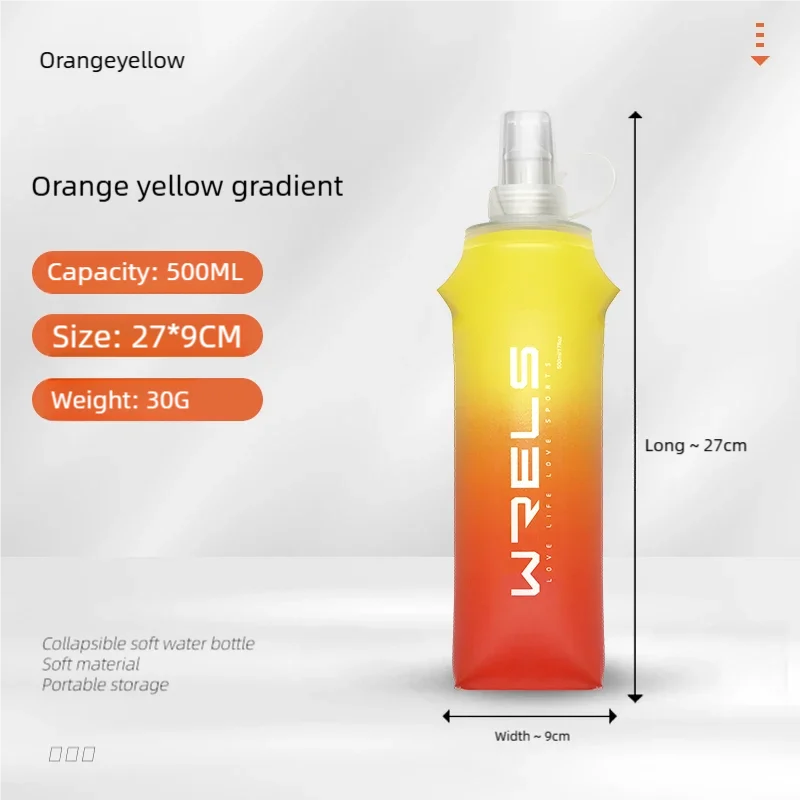 Sport Water Bottle TPU Folding Soft Flask Drink Portable Water Bottle High Flow Running detail view