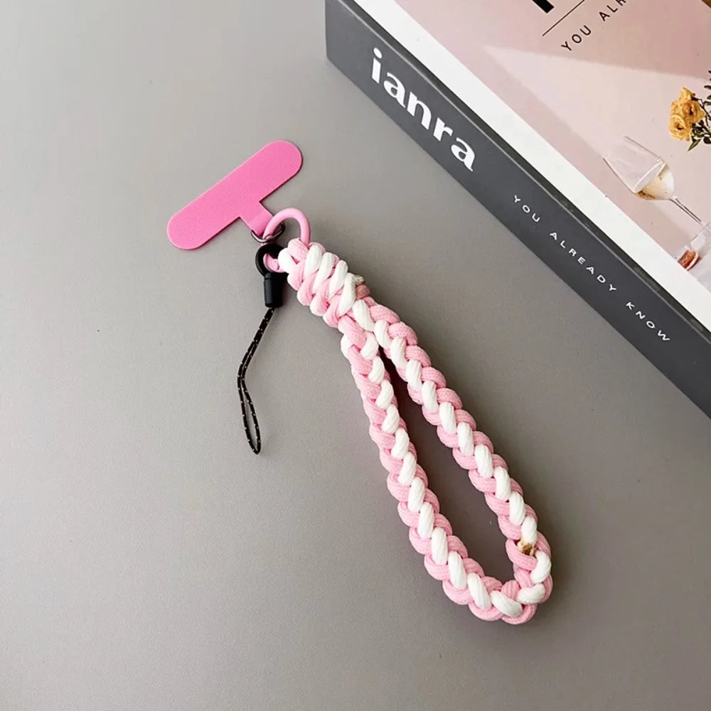 IN Korea Universal Braided Short Mobile Phone Lanyard Strap Hanging Chain Ring Cord wi close-up view