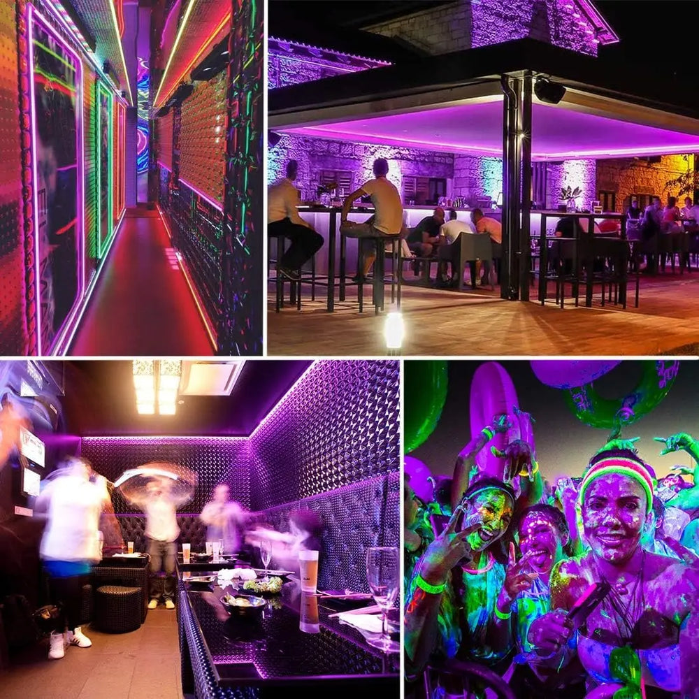 UV LED Light Strip 395-405nm | Flexible Black Light for Glow Party additional angle