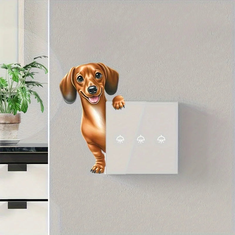Cute Puppy Stickers for Room Decor | Removable Wall Decals additional angle