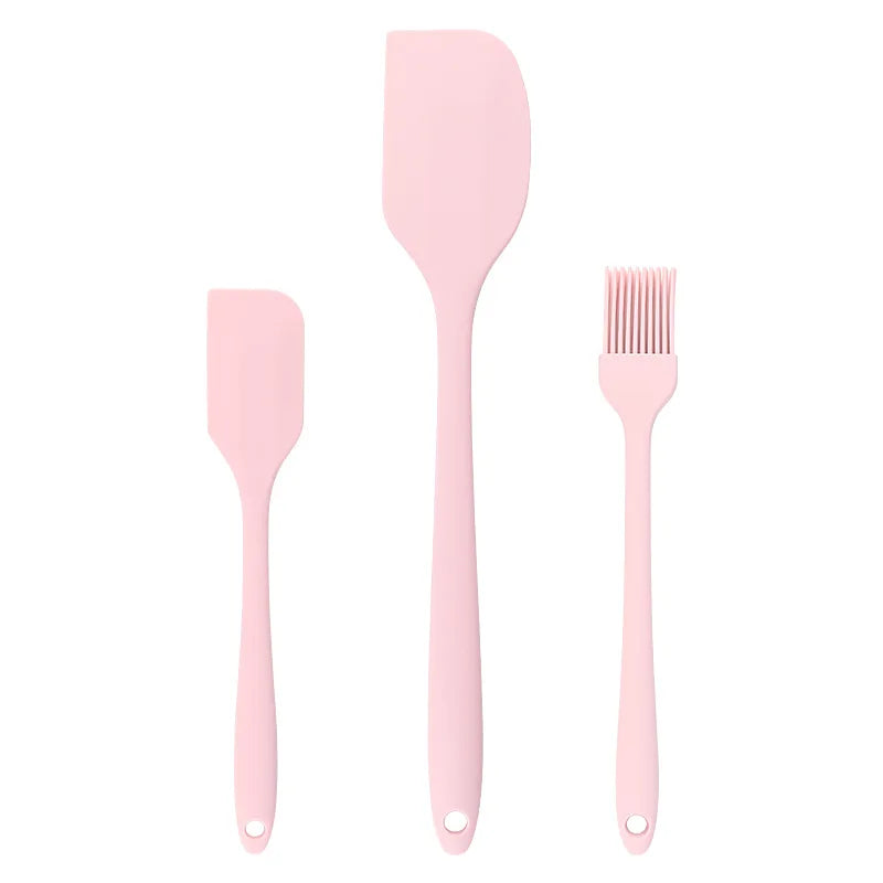 3-Piece Silicone Baking Spatula Set | All-in-One Kitchen Baking Tools close-up view