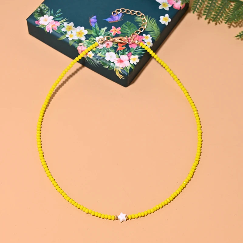 Shell Star Crystal Choker Necklace | Trendy Summer Jewelry for Women alternate view
