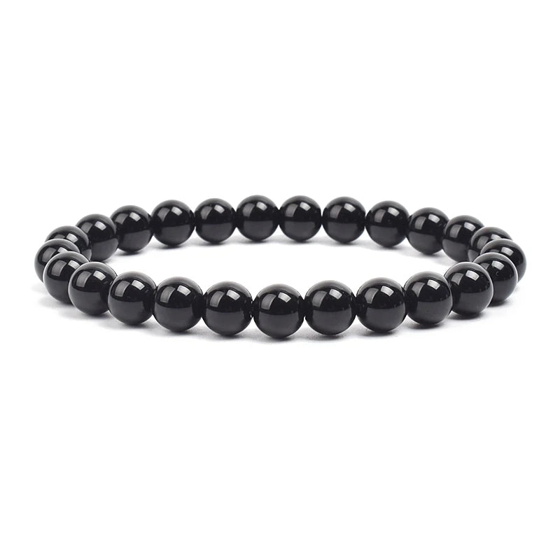 Natural Stone Beads Bracelet For Women Men Amethysts Crystal Quartzs Aquamarines Jade alternate view