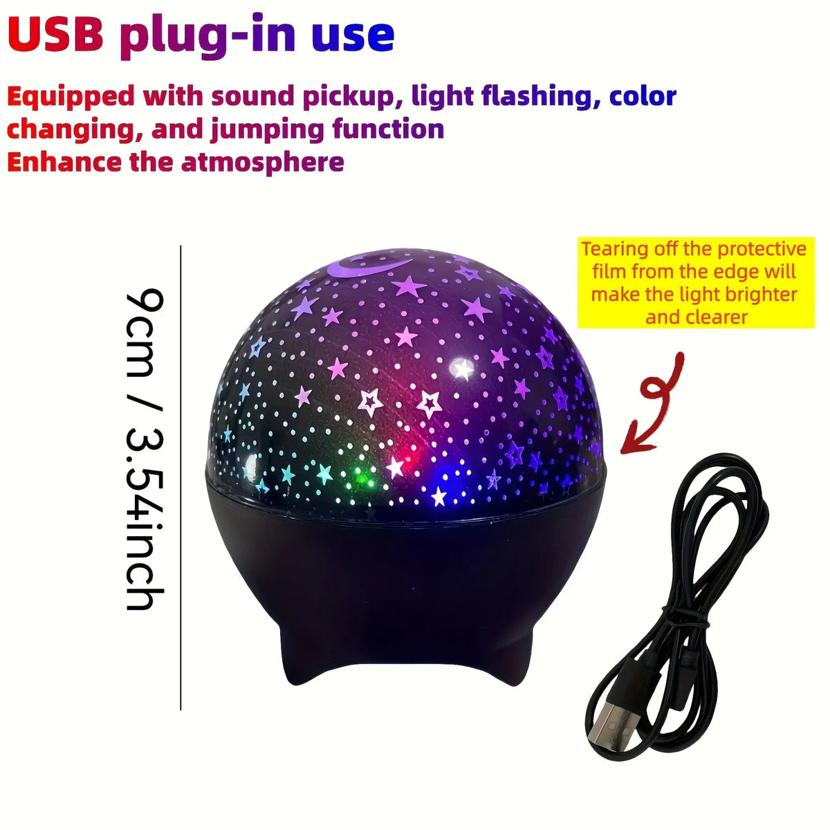 Star Projector Night Light for Kids | 360° Starry Sky Moon Atmosphere Lamp alternate view