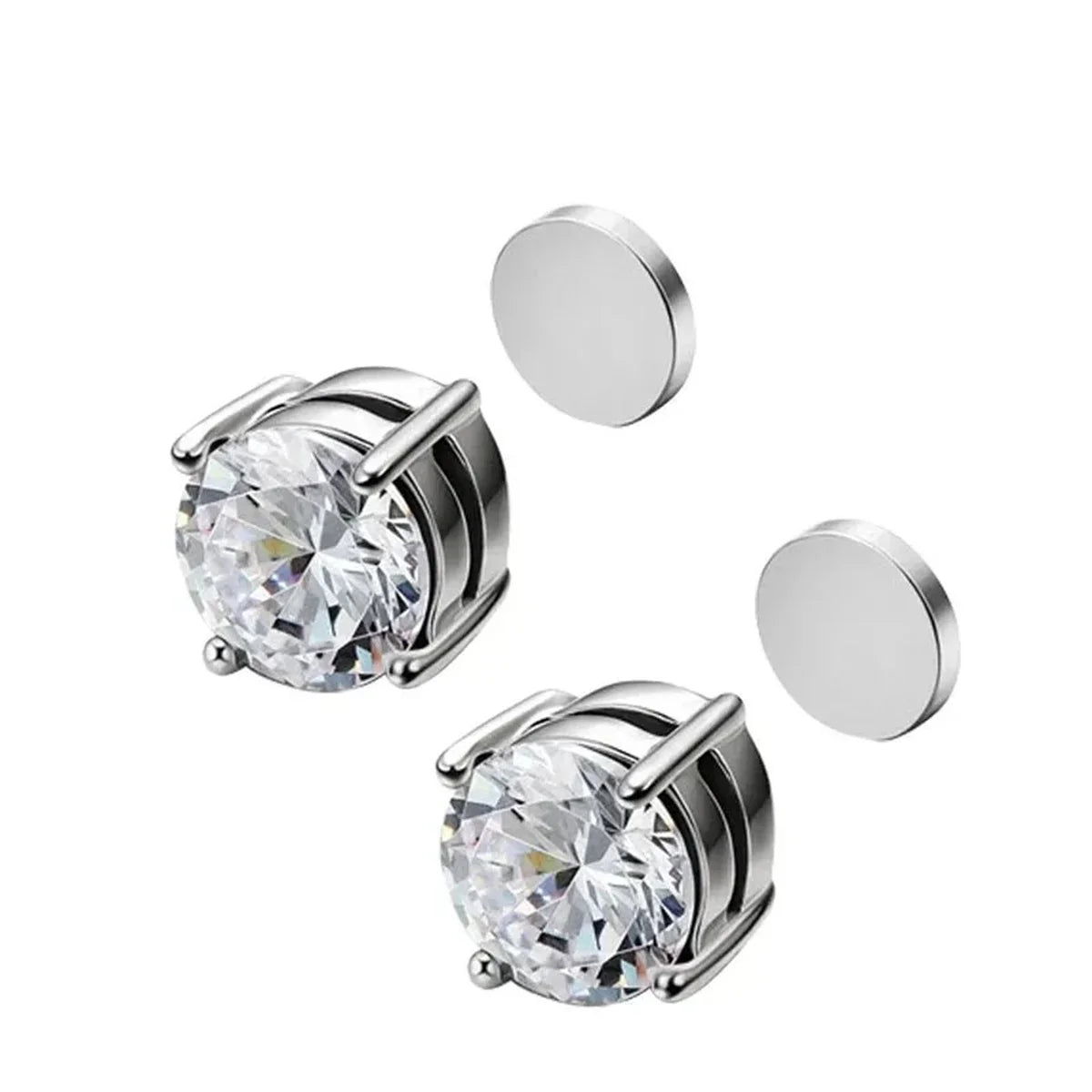 2pcs Punk Mens Strong Magnet Magnetic Ear Stud Set,Non Piercing Cross Clip-on Earring alternate view