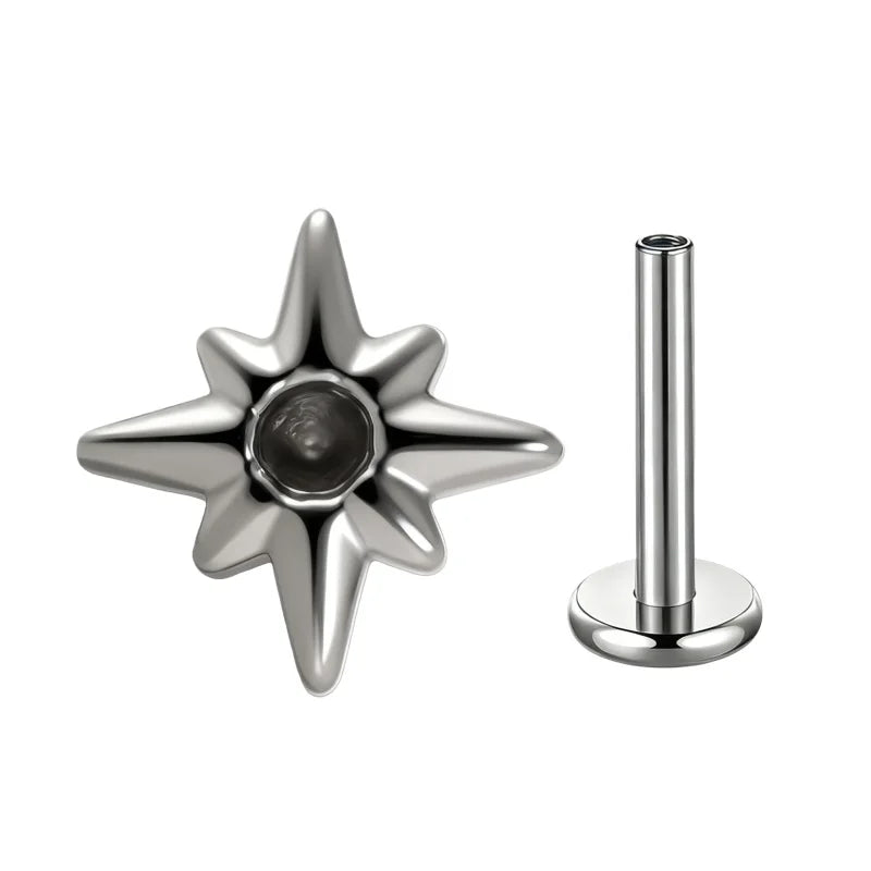 G23 Titanium Cross Lip Piercing 16G Gothic Skull Labret Tragus Helix Cartilage Nose additional angle