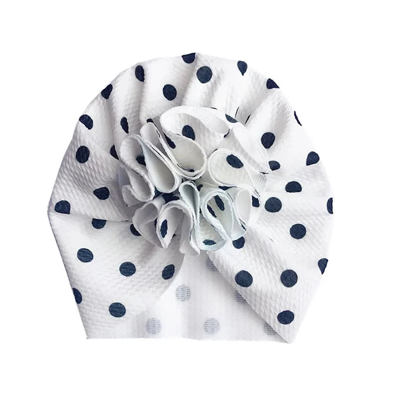 Baby Girl Turban Hat | Lovely Flower Soft Cap for Newborn Photography additional angle