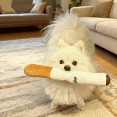 Cigar Big Smoke Plush Squeak Dog Chew Toy Interactive Molar Bite Resistant Fake Cigarette
