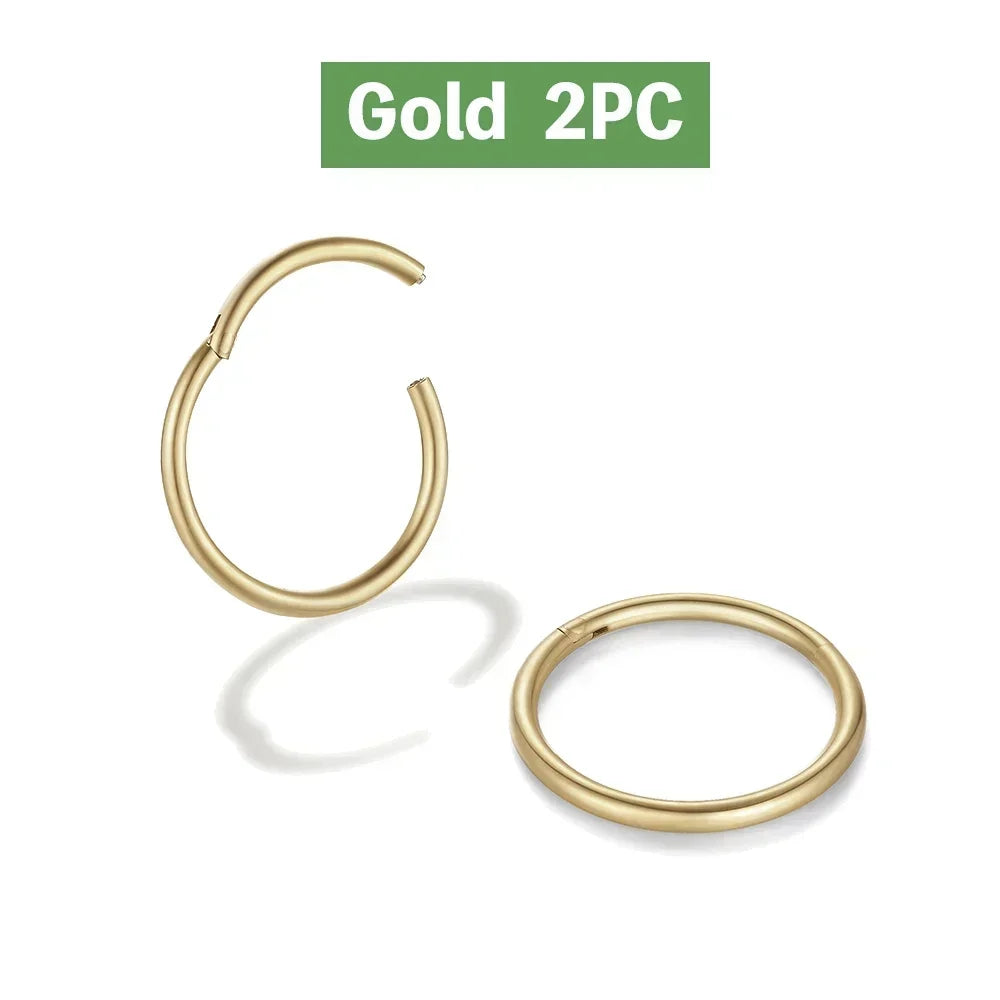 2/8PCS 18G 316L Stainless Steel Nose Ring Hoop Earrings for Women Men Septum Helix Tr alternate view