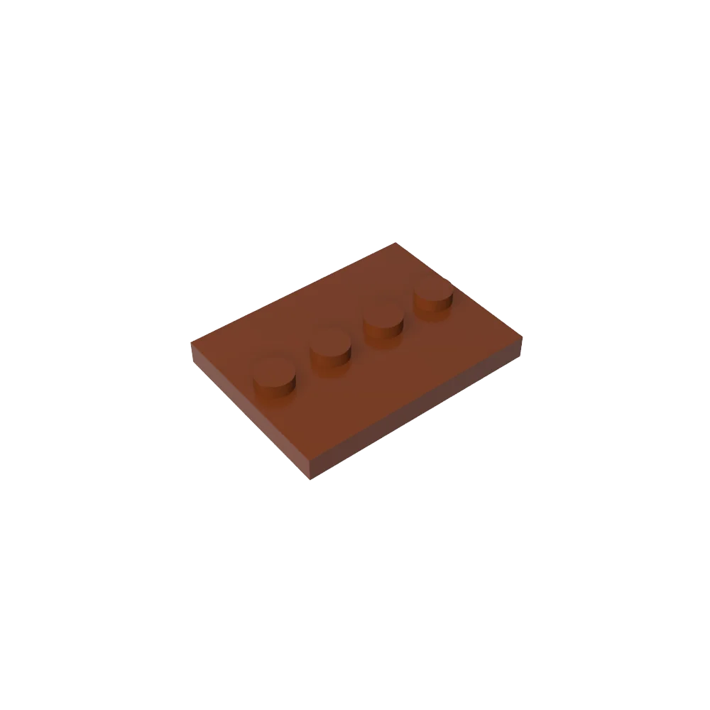 Gobricks GDS-980 Tile, Modified 3 x 4 with 4 Studs in Center | Compatible Building Bl alternate view
