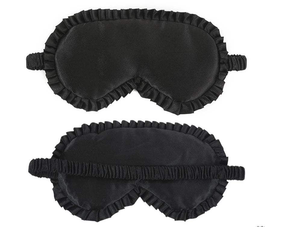 Silk Sleep Mask with Elastic Band and Lace Trim | Lightproof Breathable Eye Cover alternate view