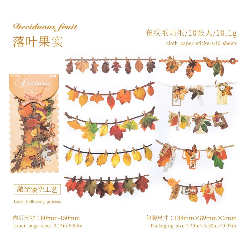10 pcs/pack Handmade Party Series Vintage Festival Hollow Landscape Material Collage Scr detail view