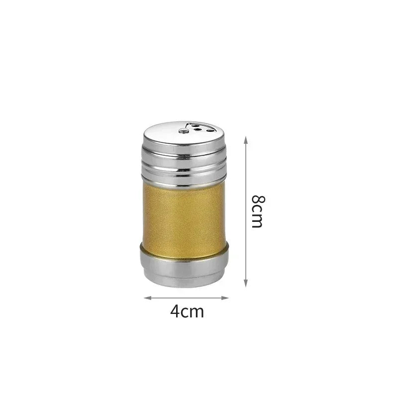 Stainless Steel Spice Jar | Rotating Cover Salt and Pepper Shaker for Barbecue and Kitch detail view