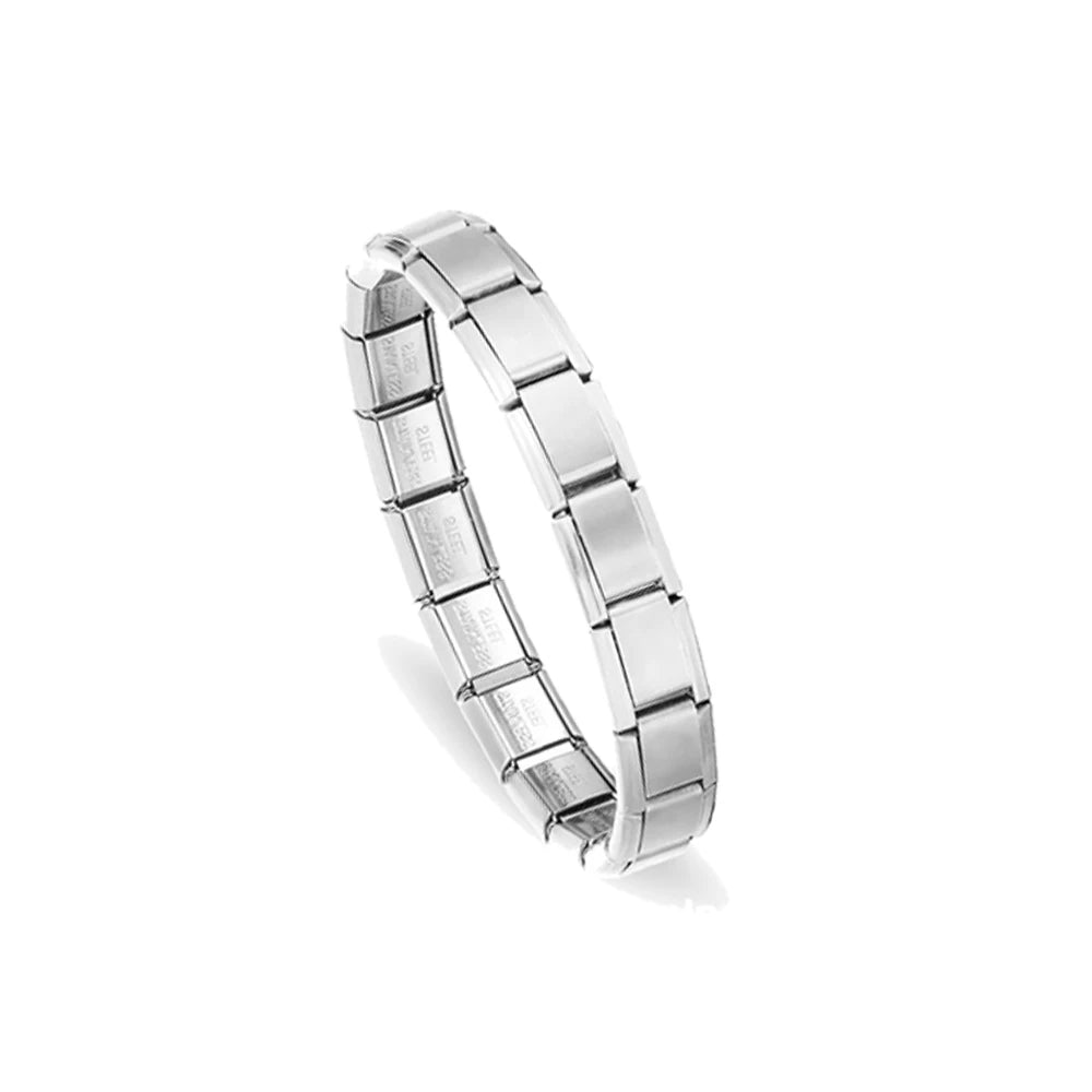 Unisex Minimalist Italian Modular Bracelet Stainless Steel Square Elastic Spliced Tita close-up view