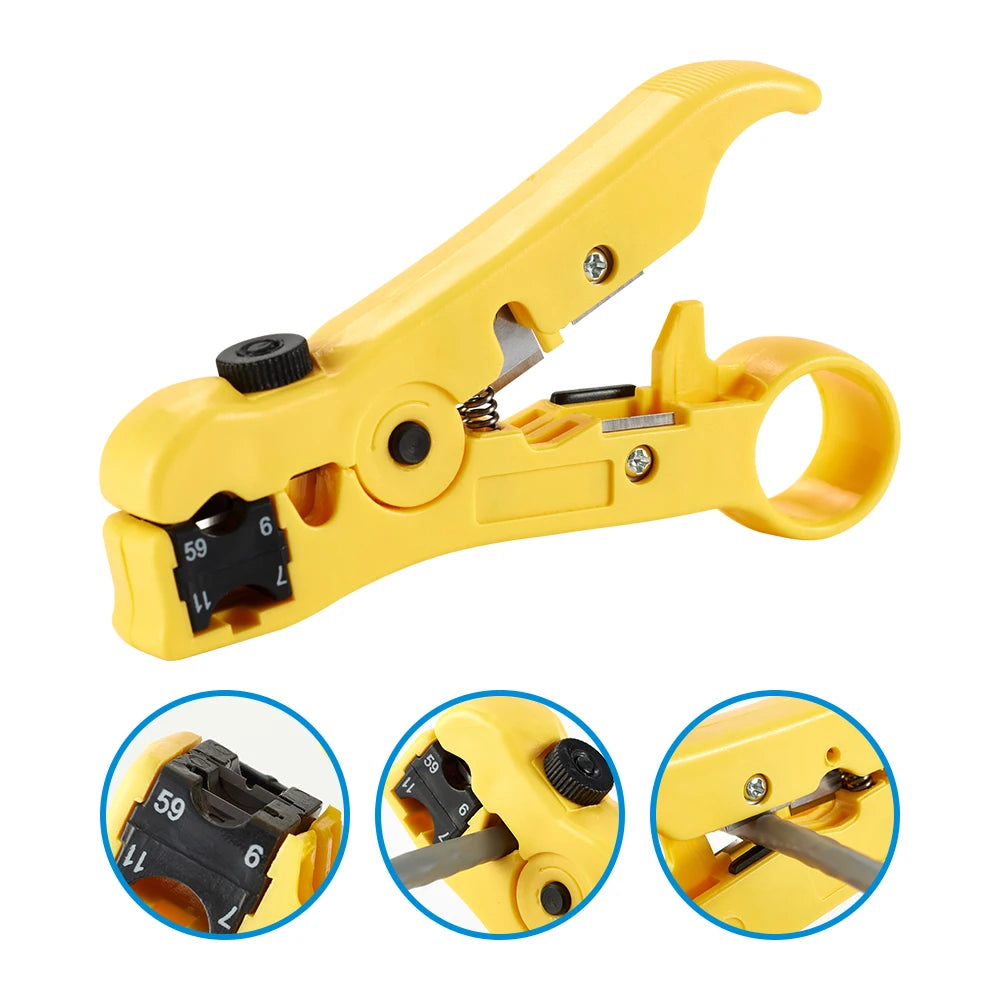 Multi-Functional Coaxial Cable Stripping Pliers | Wire Stripper Tool for UTP/STP RG59 lifestyle view