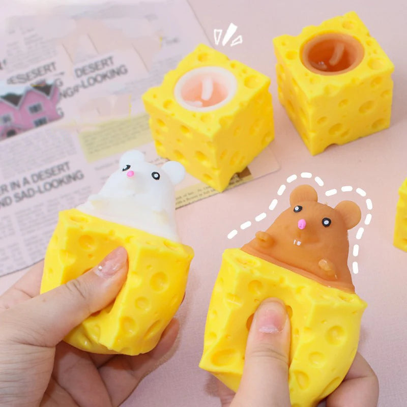 Squeeze Cheese Cup Fidget Toy Set | Mouse Rabbit Frog Stress Relief detail view