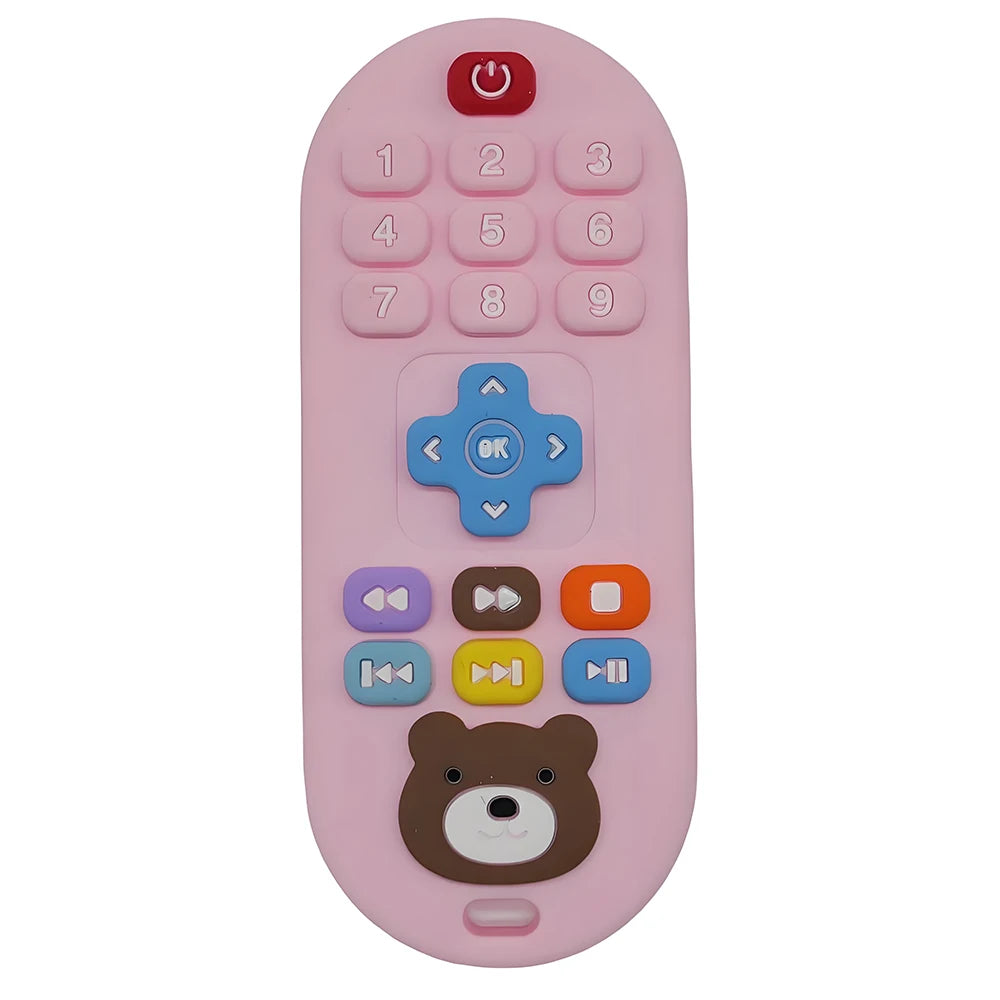 1/4pcs Children's teething remote control silicone material baby teething toys simula lifestyle view