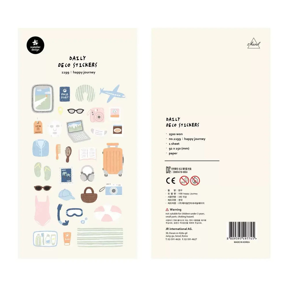 Korean Import Suatelier Happy Journey Paper Stickers | Scrapbooking DIY Journal Stati lifestyle view