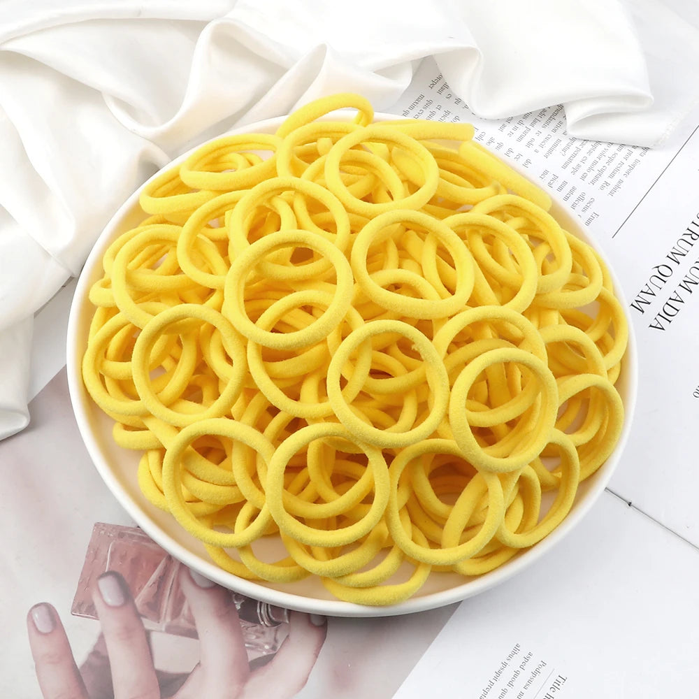 51 Colors Basic Elastic Hair Band for Girls 20/30/50PCS 4cm Simple Solid Color Headban close-up view