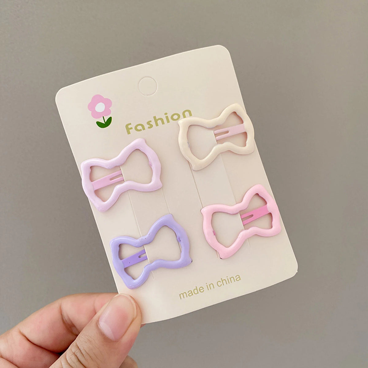 Cute Kids Hair Clips Set 4pcs Colorful Star And Heart Bang Holders Hairpin Non Slip Alli detail view