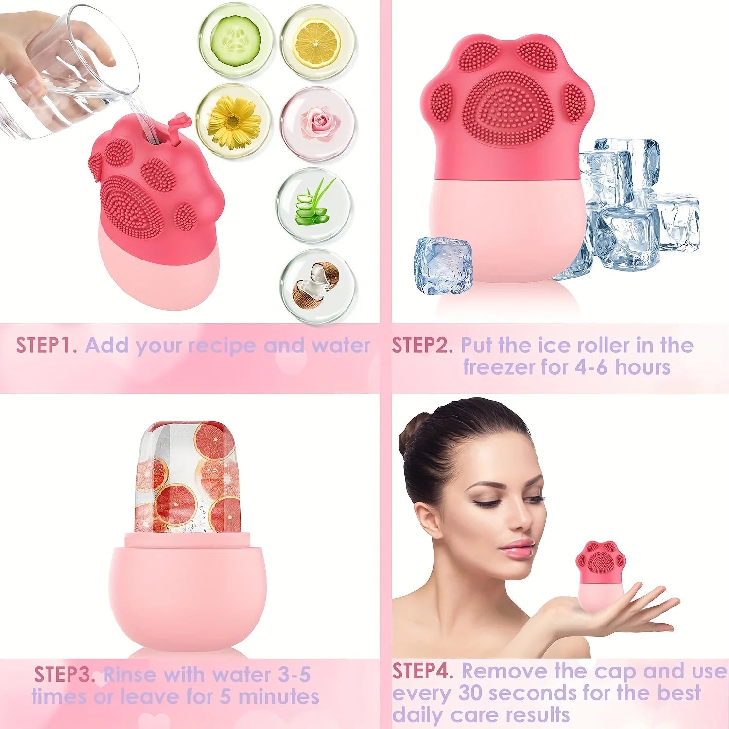 Ice Roller for Face and Eye Beauty | Complete Skin Care Tool Set additional angle