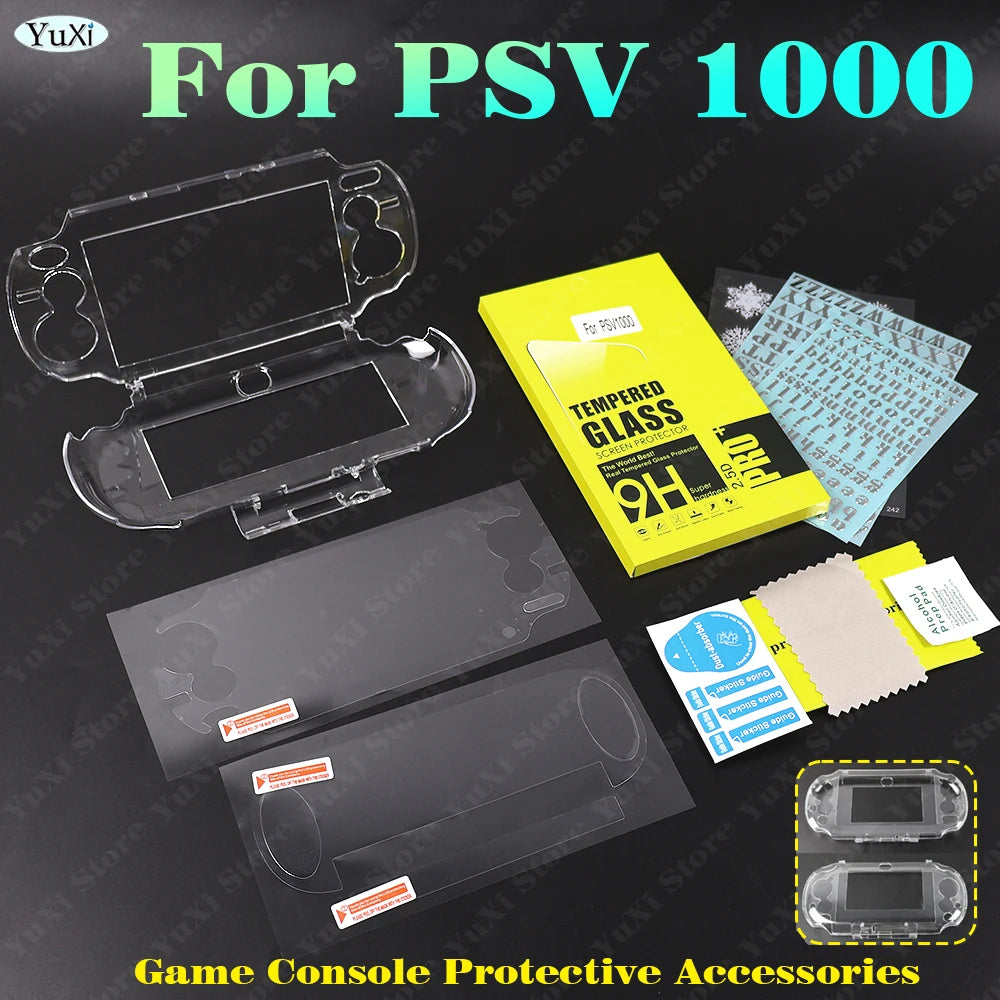1set Clear Crystal Protective Case For PS Vita 1000 Top Bottom PET Protection Films Transparent Hous