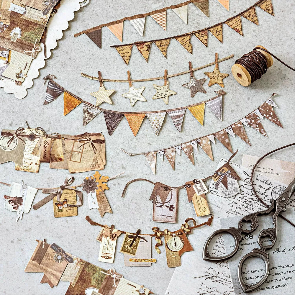 10 pcs/pack Handmade Party Series Vintage Festival Hollow Landscape Material Collage Scr detail view