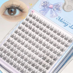 Easy Self Application Fish Tail Manga Cat Eye Lashes 120Pcs Fluffy Natural Long Reusable DIY Starter