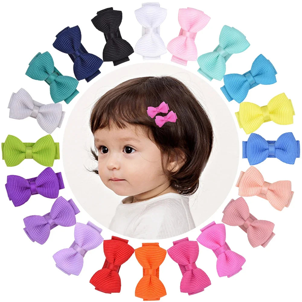 Inches Solid Colors Mini Hair Bows Clip