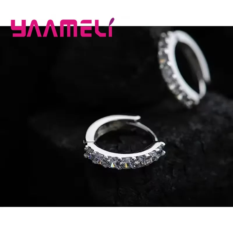 Fast Ship Newest Luxury Romantic Women Jewelry 925 Sterling Silver Plated Rhinestone Cry detail view