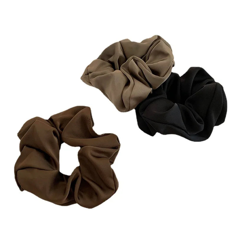 1pcs Women Silk Satin Scrunchies Korean Ladies Girls Elastics Hair Band Ponytail Hold lifestyle view