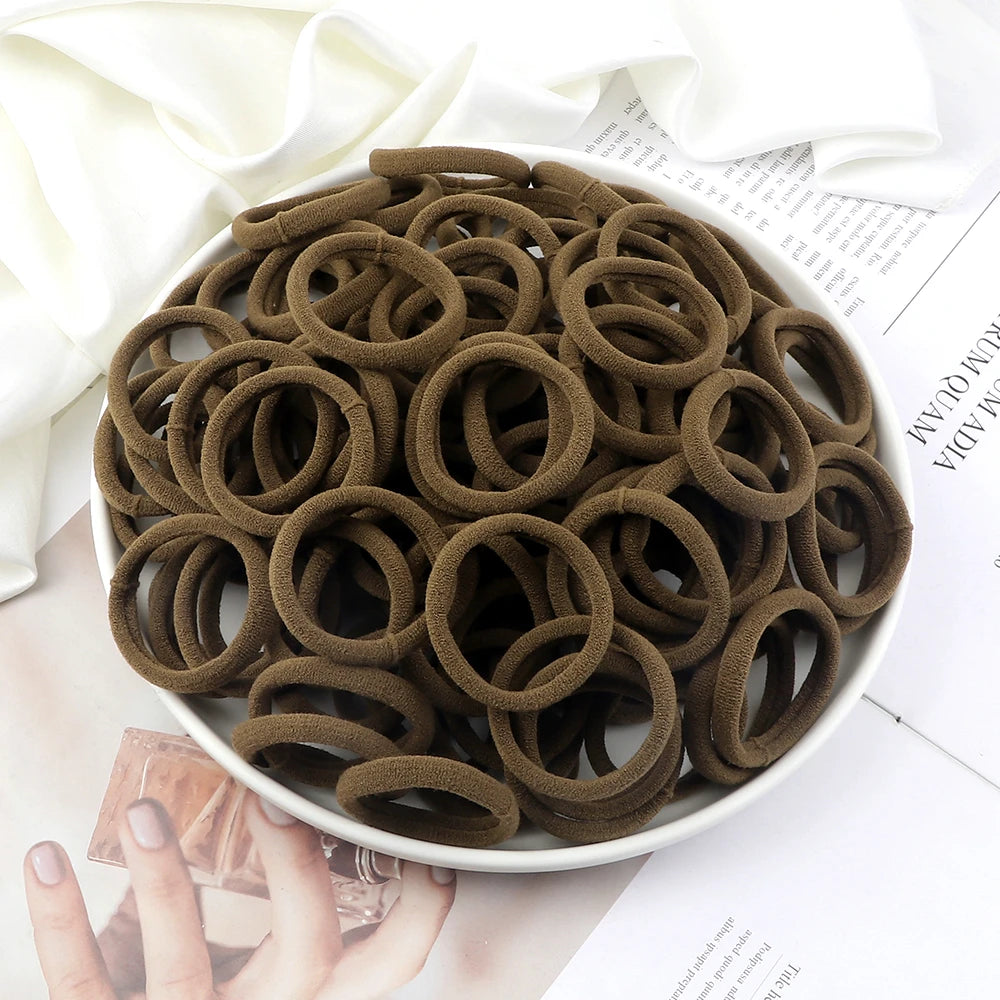 51 Colors Basic Elastic Hair Band for Girls 20/30/50PCS 4cm Simple Solid Color Headban close-up view
