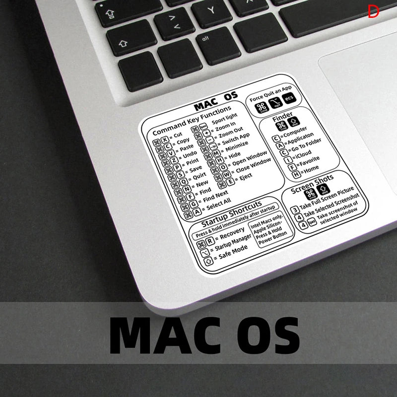 Windows PC Keyboard Shortcut Sticker | Reference Guide for Laptop Desktop alternate view