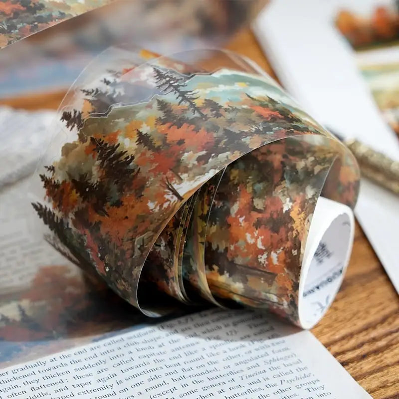 Natural Forest Tape Sticker | 4.5x200cm Scenery Decorative Masking Tape for Junk Jo additional angle