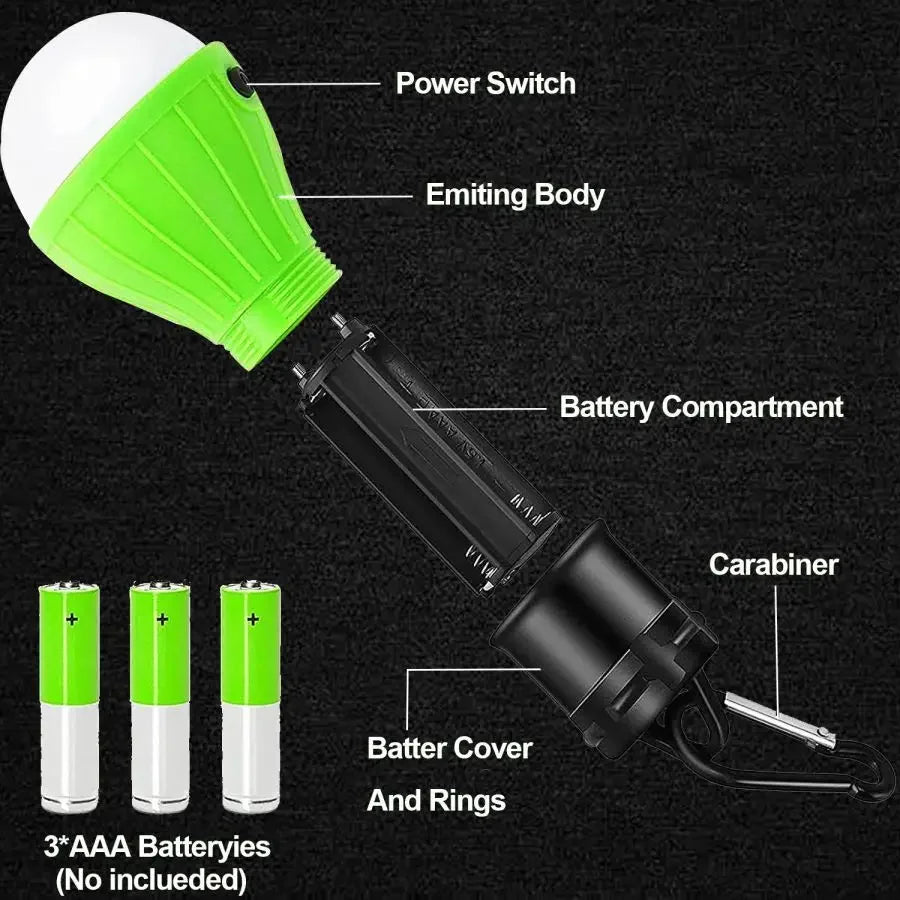 Portable Camping Light | Super Bright LED Lantern Bulb for Emergencies close-up view