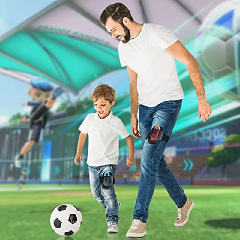 Leg Strap for Switch Sports Soccer | 2-Pack Adjustable Joy-Con Game Accessory lifestyle view