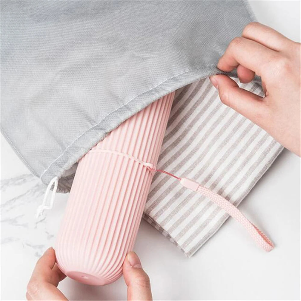 Portable Toothbrush Cup and Toothpaste Holder | Travel Toiletries Storage Case additional angle