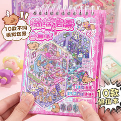 Mr.Paper 30Pcs 3D Miniature Scene Stickers | Layered Diorama Decals for Journaling and close-up view