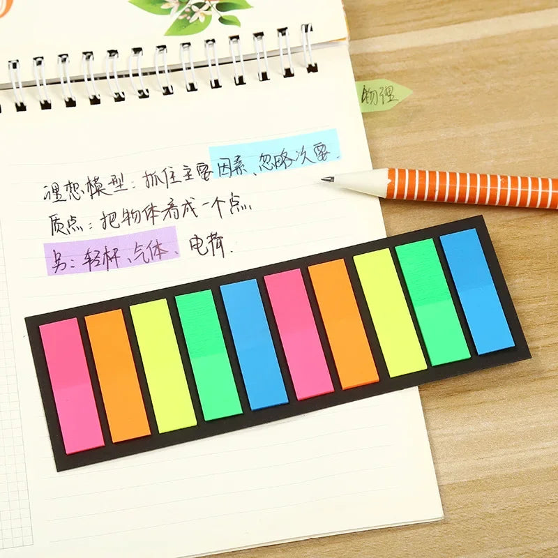 200 Sheets Fluorescent Self Adhesive Sticky Notes | Colorful Memo Pads for Study and alternate view