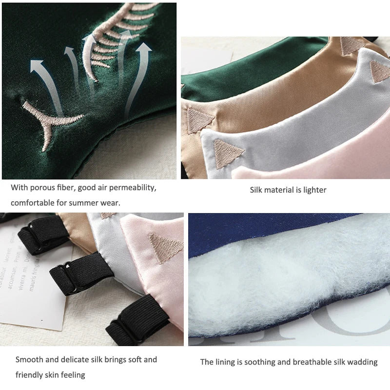 Cat Silk Sleep Eye Mask | Cute Light Blocking Eye Cover for Travel and Nap lifestyle view