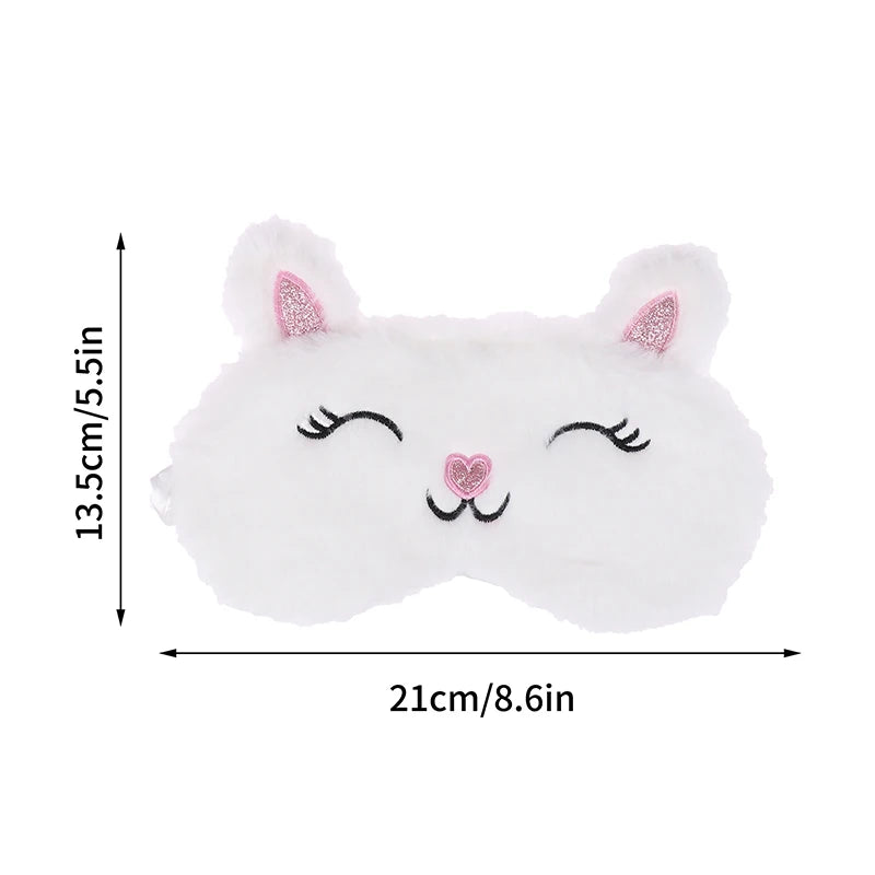 Plush Cute Grey Cat Sleep Mask | Light Blocking Eye Shade for Travel and Home additional angle