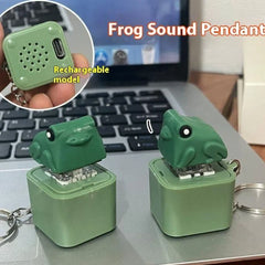 Funny Frog Duck Keychain Rechargeable Keyboard Clicker Sound Keyring With LED Light F alternate view